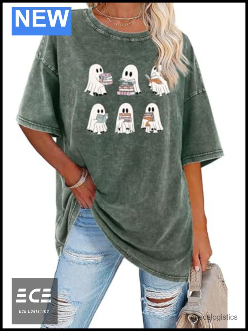 Halloween Teacher Oversized T-Shirt Cotton Crewneck Short Sleeve Womens Tee